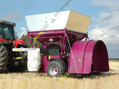 Хранение упаковка плющенного зерна в рукава Murska 2000 S 2x2 CB Max с упаковочным выходом